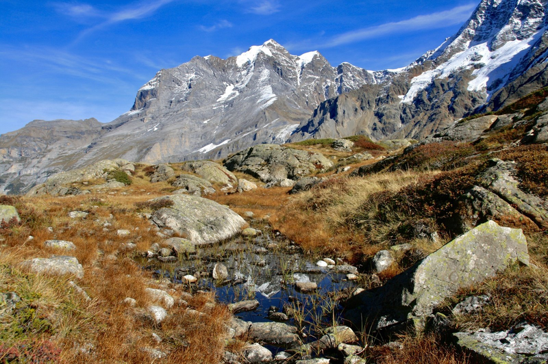 Podzimní ticho u hory Silberhorn