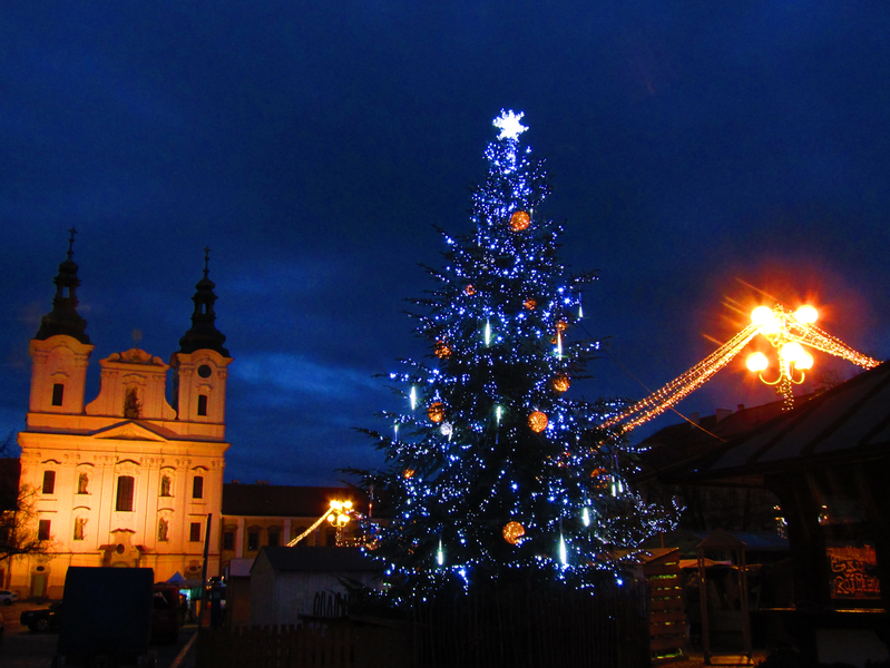 masarykovo náměstí s vánočním stromem