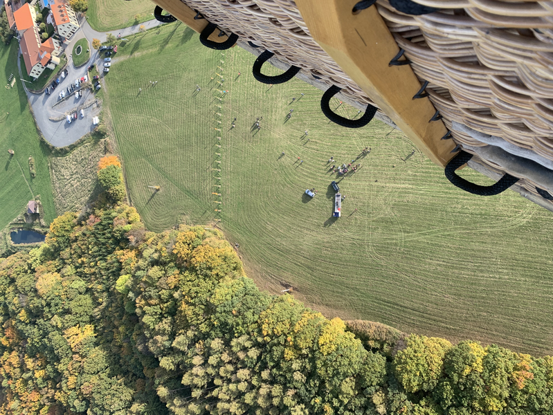 Pohled z koše balonu